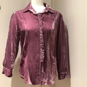 J. Jill, Crushed Velvet Shirt, Size 6P